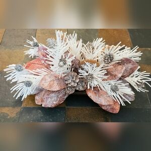 Hand Crafted Winter Berry Gingerbread Cookie Dough Bowl Table Centerpiece